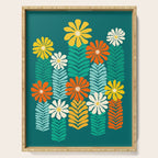 Minimal Meadow Abstract Floral Art Serving Tray Gallery Image 1
