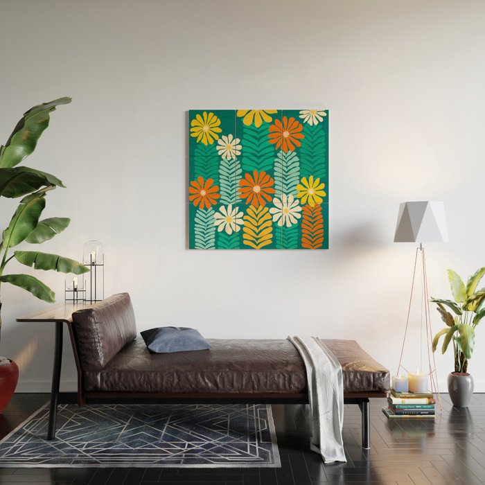 Minimal Meadow Abstract Floral Art Wood Wall Art Gallery Image 2