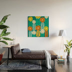 Minimal Meadow Abstract Floral Art Wood Wall Art Gallery Image 2