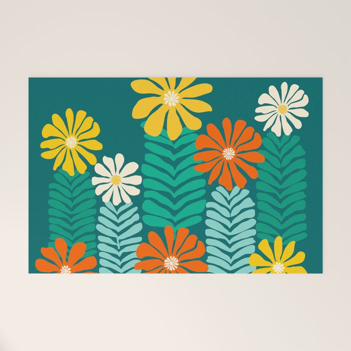 Minimal Meadow Abstract Floral Art Welcome Mat Gallery Image 1
