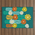 Minimal Meadow Abstract Floral Art Outdoor Rug Gallery Image 1