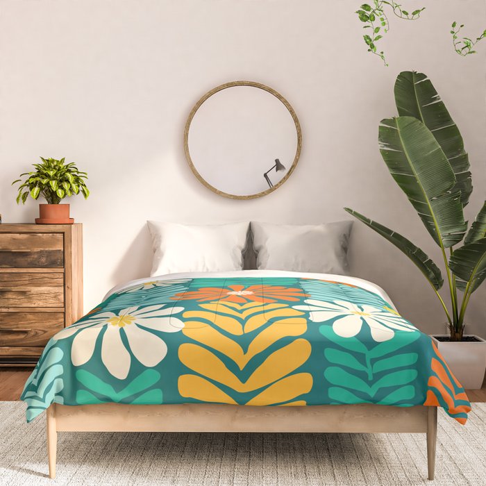 Minimal Meadow Abstract Floral Art Comforter Gallery Image 3