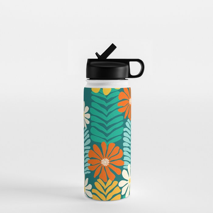 Minimal Meadow Abstract Floral Art Water Bottle Gallery Image 1