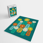 Minimal Meadow Abstract Floral Art Jigsaw Puzzle Gallery Image 2