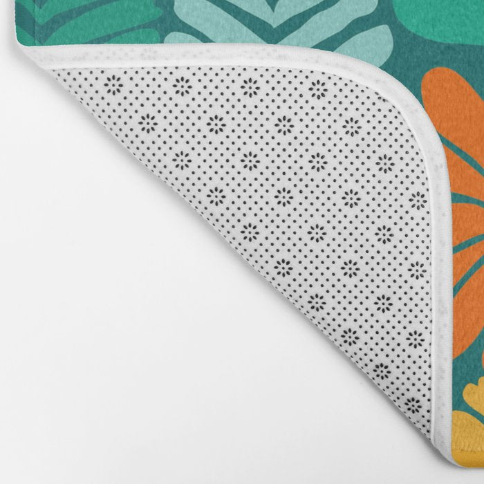 Minimal Meadow Abstract Floral Art Bath Mat Gallery Image 2