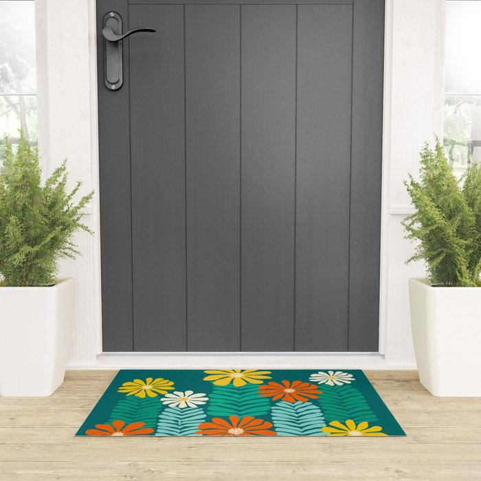Minimal Meadow Abstract Floral Art Welcome Mat Gallery Image 3