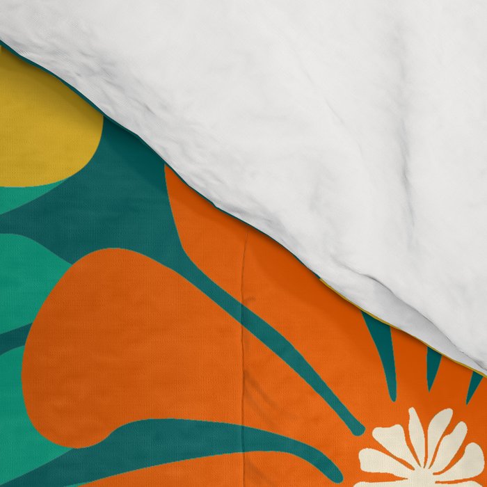 Minimal Meadow Abstract Floral Art Comforter Gallery Image 4