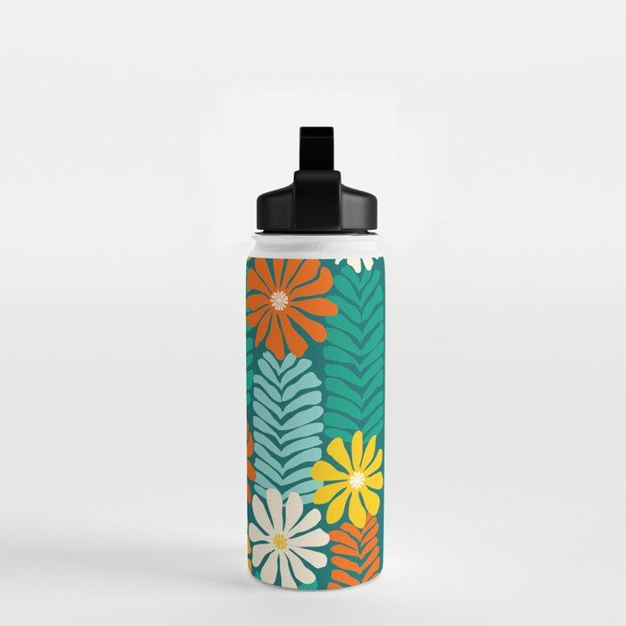 Minimal Meadow Abstract Floral Art Water Bottle Gallery Image 2