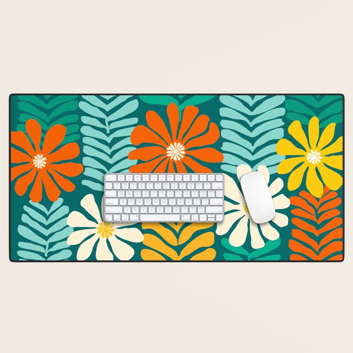 Minimal Meadow Abstract Floral Art Desk Mat Gallery Image 1