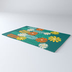 Minimal Meadow Abstract Floral Art Rug Gallery Image 3