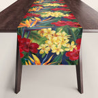 Tropical Paradise Hawaiian Floral Illustration Table Runner Gallery Image 1