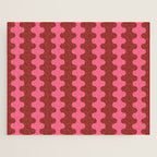 Wavy Stripes Ogee A-Go-Go Eclectic Vertical Pattern in Pink and Russet Jigsaw Puzzle Gallery Image 1