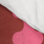 Wavy Stripes Ogee A-Go-Go Eclectic Vertical Pattern in Pink and Russet Comforter Gallery Image 4
