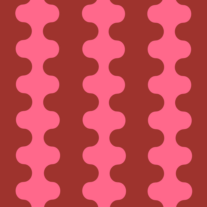 Wavy Stripes Ogee A-Go-Go Eclectic Vertical Pattern in Pink and Russet Coffee Mug Gallery Image 2