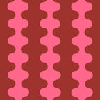 Wavy Stripes Ogee A-Go-Go Eclectic Vertical Pattern in Pink and Russet Coffee Mug Gallery Image 2