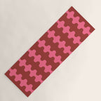 Wavy Stripes Ogee A-Go-Go Eclectic Vertical Pattern in Pink and Russet Yoga Mat Gallery Image 1