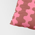 Wavy Stripes Ogee A-Go-Go Eclectic Vertical Pattern in Pink and Russet Pillow Sham Gallery Image 4
