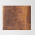 cognac suede leather ( faux  ) Throw Blanket Gallery Image 2