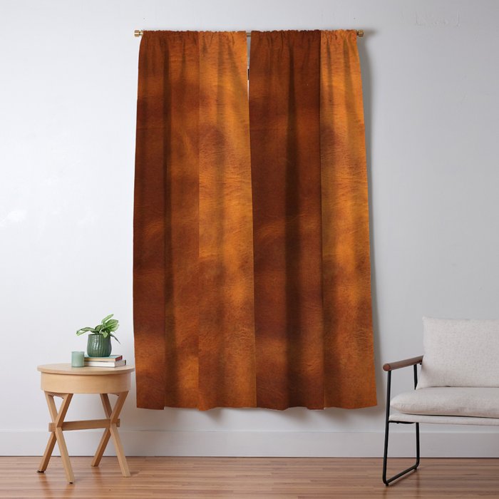cognac suede leather ( faux  ) Window Curtain Gallery Image 5