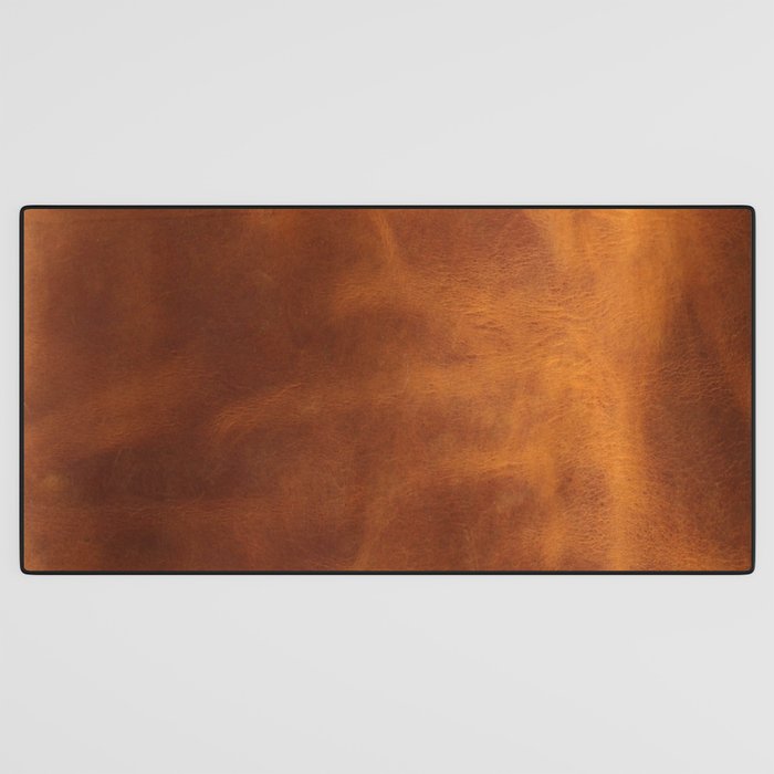 cognac suede leather ( faux  ) Desk Mat Gallery Image 3