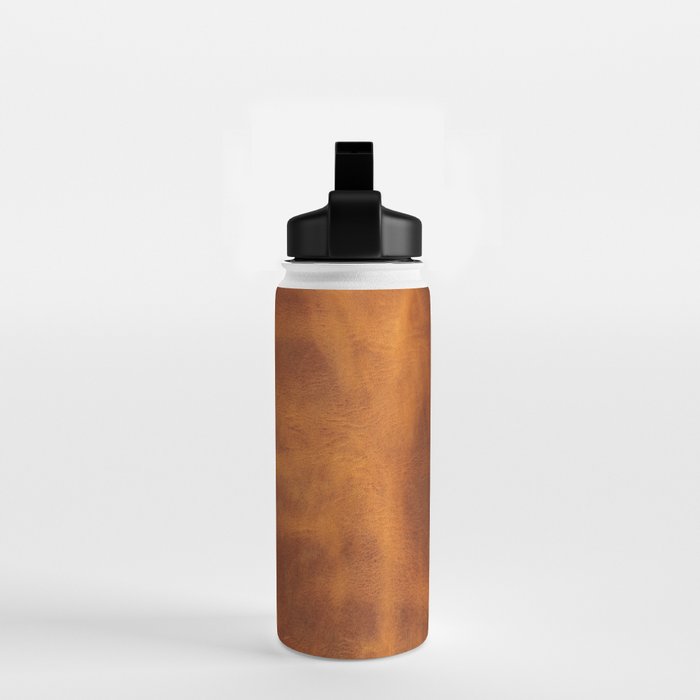 cognac suede leather ( faux  ) Water Bottle Gallery Image 2