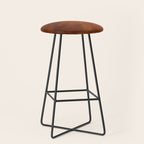 cognac suede leather ( faux  ) Stool Gallery Image 1