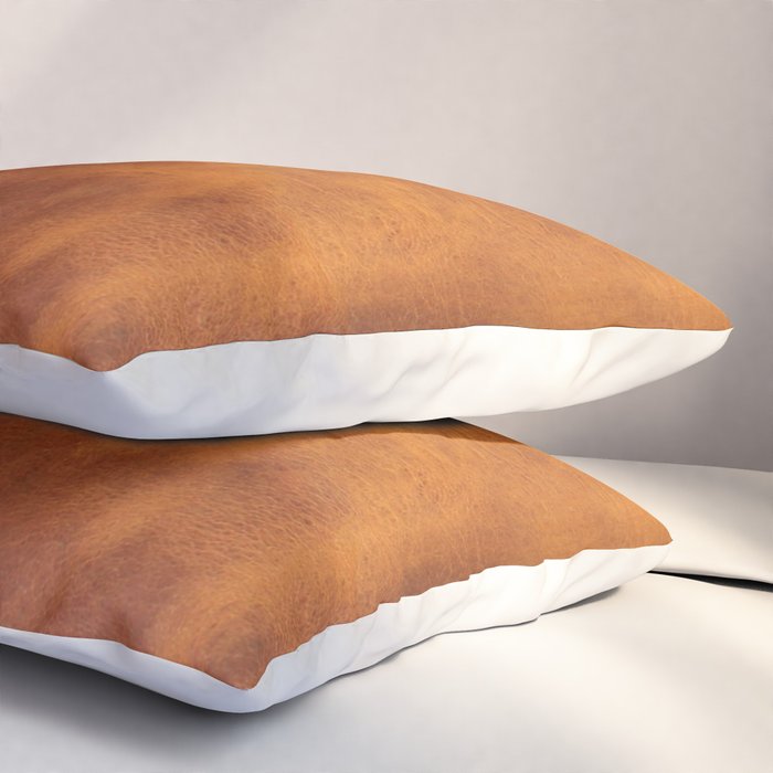 cognac suede leather ( faux  ) Pillow Sham Gallery Image 3