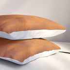 cognac suede leather ( faux  ) Pillow Sham Gallery Image 3