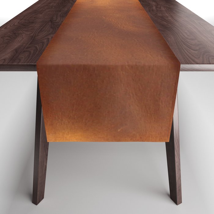 cognac suede leather ( faux  ) Table Runner Gallery Image 1