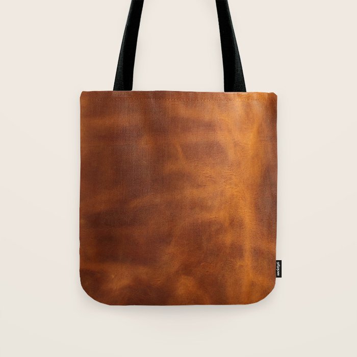 cognac suede leather ( faux  ) Tote Bag Gallery Image 1