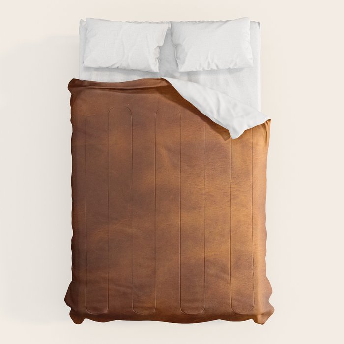 cognac suede leather ( faux  ) Comforter Gallery Image 1