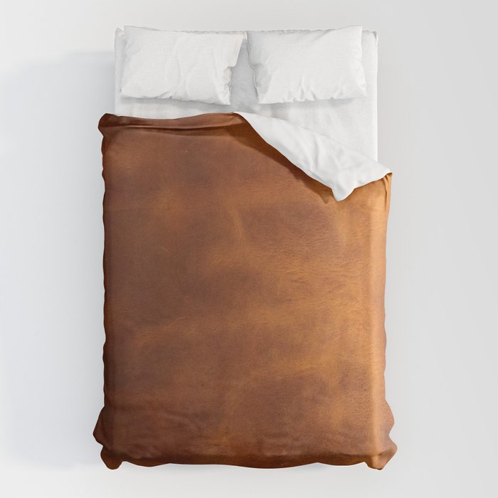 cognac suede leather ( faux  ) Duvet Cover Gallery Image 6