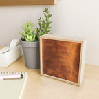 cognac suede leather ( faux  ) Mini Art Print Gallery Image 2