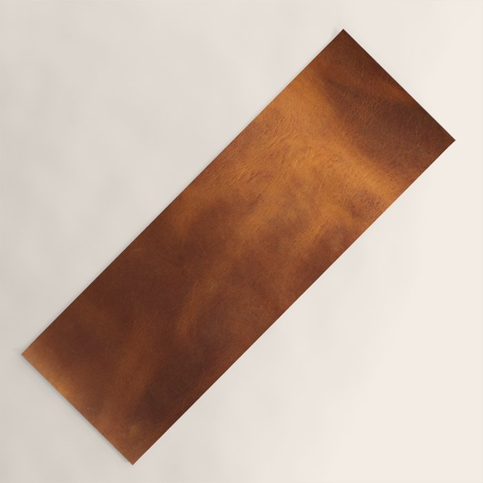 cognac suede leather ( faux  ) Yoga Mat Gallery Image 1