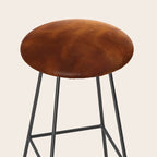 cognac suede leather ( faux  ) Stool Gallery Image 2