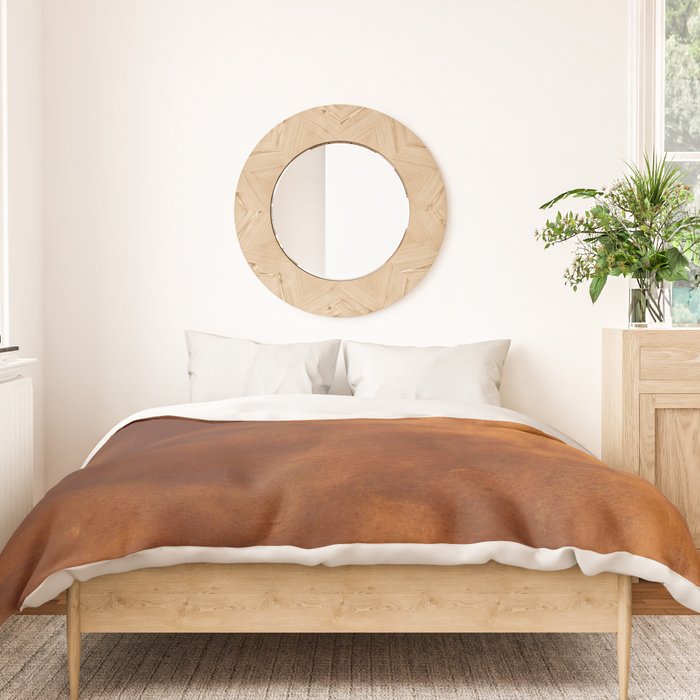 cognac suede leather ( faux  ) Duvet Cover Gallery Image 3