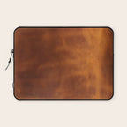 cognac suede leather ( faux  ) Laptop Sleeve Gallery Image 1
