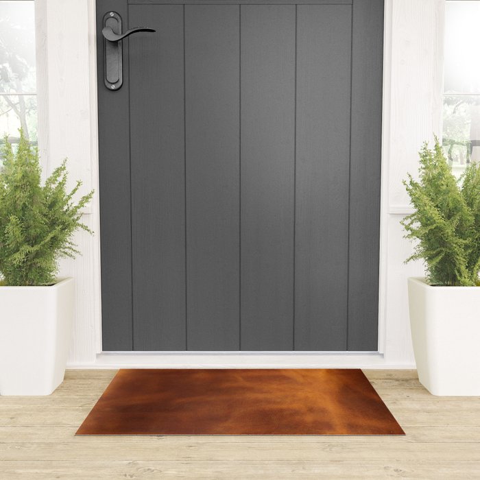 cognac suede leather ( faux  ) Welcome Mat Gallery Image 3