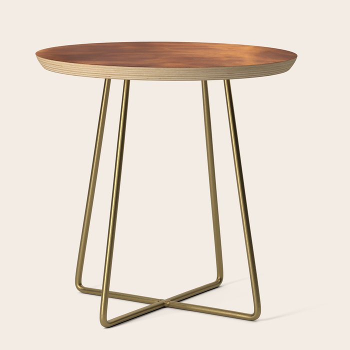 cognac suede leather ( faux  ) Side Table Gallery Image 1
