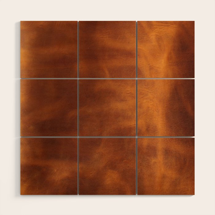 cognac suede leather ( faux  ) Wood Wall Art Gallery Image 1