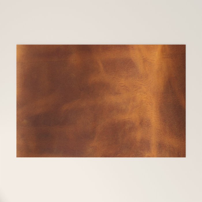 Cognac Suede Leather ( Faux ) Welcome Mat