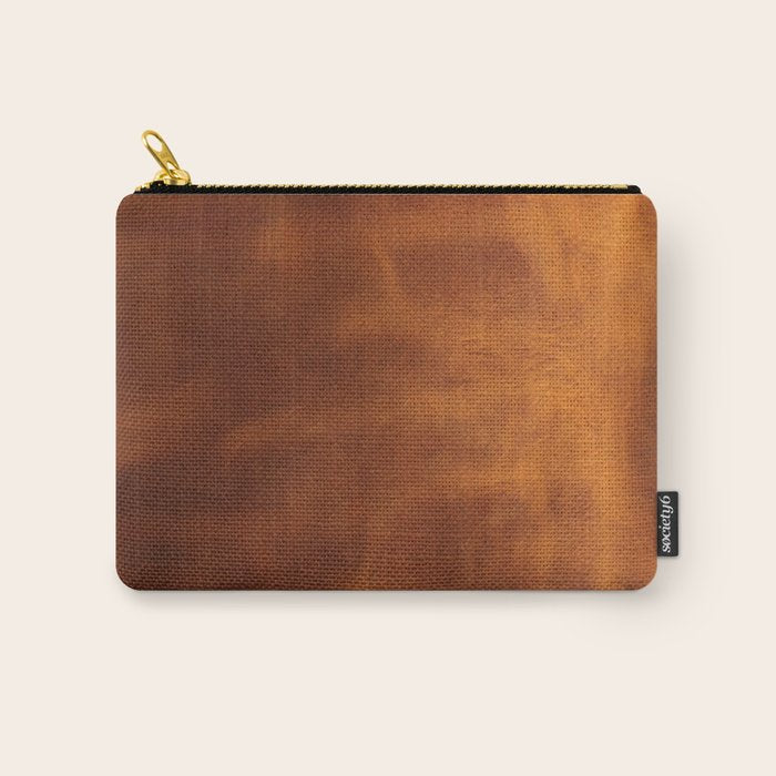 cognac suede leather ( faux  ) Carry All Pouch Gallery Image 1