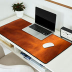 cognac suede leather ( faux  ) Desk Mat Gallery Image 2
