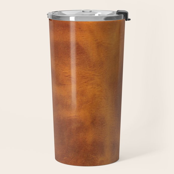 cognac suede leather ( faux  ) Travel Mug Gallery Image 2