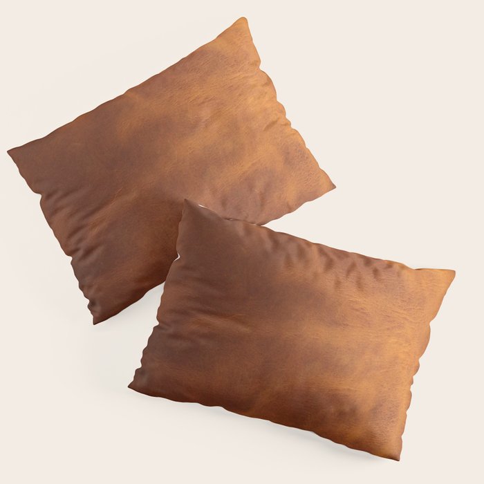 cognac suede leather ( faux  ) Pillow Sham Gallery Image 3