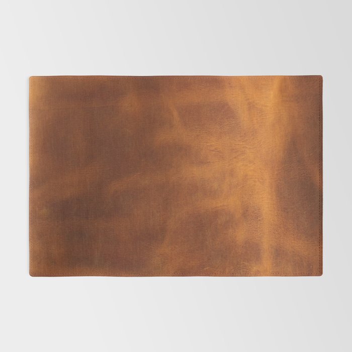 cognac suede leather ( faux  ) Rug Gallery Image 2