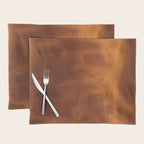 cognac suede leather ( faux  ) Placemat Gallery Image 1