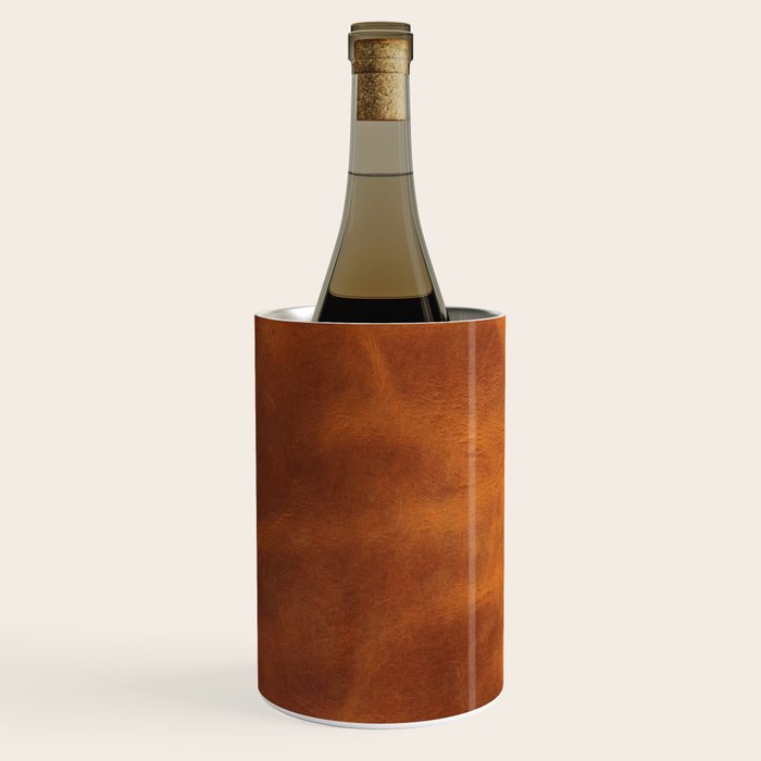 cognac suede leather ( faux  ) Wine Chiller Gallery Image 1