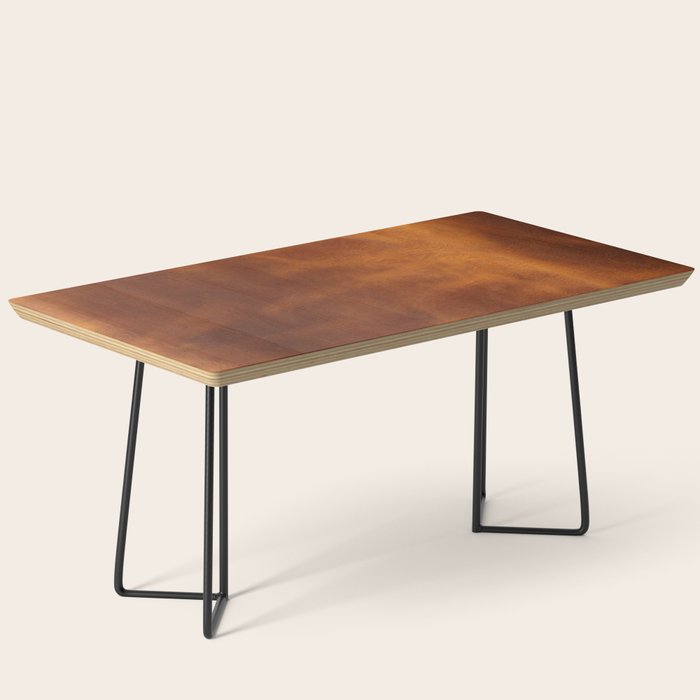 cognac suede leather ( faux  ) Coffee Table Gallery Image 1