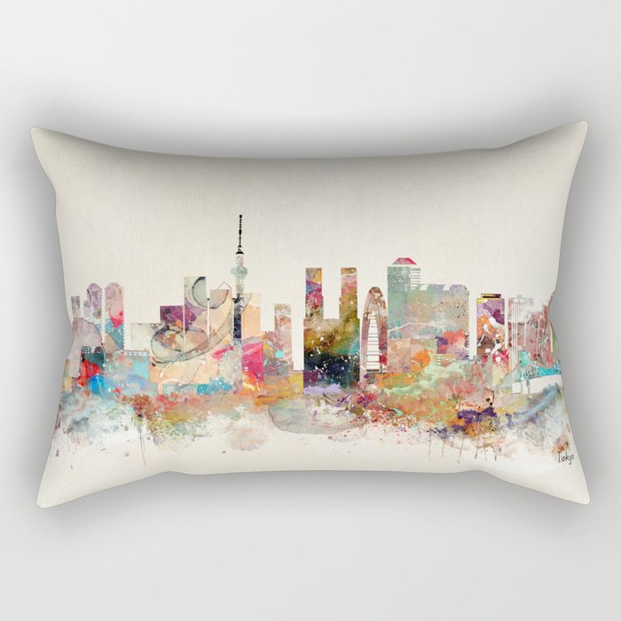 tokyo japan skyline Rectangular Pillow Gallery Image 1